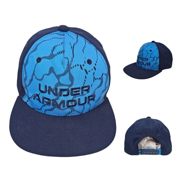 Under‎ Armour Hat Cap Snapback Youth Blue Camo Fitness Boys Embroidered UA Kids - Picture 1 of 9